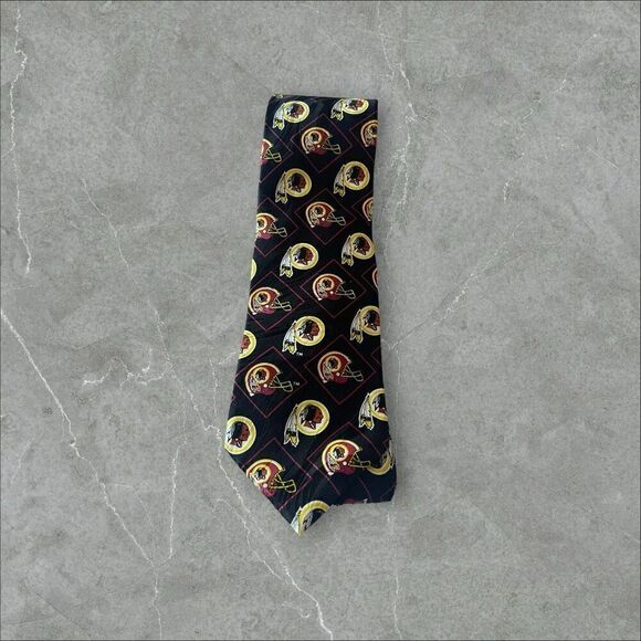 RM Sport Mens Multicolor Washington Redskins Allover Print Neck Tie - Picture 2 of 16